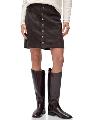 Street One Veloursrock mit Knöpfen deep Roast Brown 42