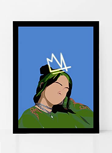 Boomah Accessories Billie Eilish Minimal Illustration Art Poster with Frame (30x40cm)