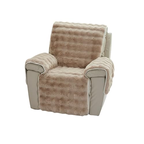 Lazy Boy - Funda de terciopelo para sillón reclinable, fundas suaves para sillas reclinables con brazos, funda protectora para reclinable, se mantiene en su lugar (café)