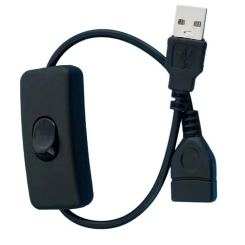 USB-Kabel mit Knopf, Stecker auf Buchse, Stromversorgung mit Umschaltung von Stecker auf Buchse, für Desktop-Lüfter, LED-Licht, USB-Stromkontrollkabel für LED-Schreibtischlampe