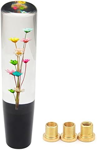 Somusen Manual Transparent Gear Stick Shift Knob JDM Underwater Flowers Shifter Knob Universal Shift Head M12X1.25 M10X1.5 M10X1.25 M8x1.25 (20CM/7.9")