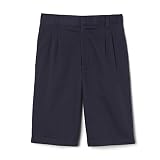French Toast Boys' Pleated Adjustable Waist Short, Navy, 14,Big Boys