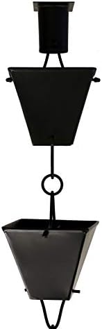 Vista 7 de Nutshell Stores Cadena de lluvia de copas cuadradas extra grandes, bronce, 8 pies