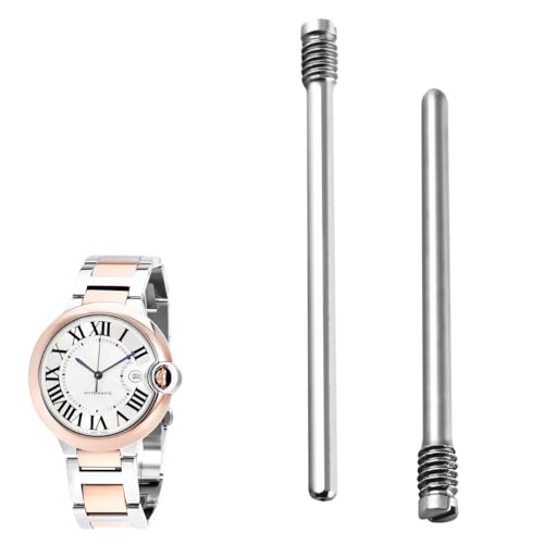 Watch Band Screw Tube Pin fit for Cartier BALLON BLEU TANK ROTONDE DE Tube Rod Watch Screw PIN Rod Connecting Rod Universal type 2pcs (17.8×1.0×1.35)