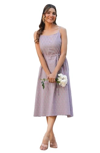 Image of Janasya Women's Pure Cotton Floral Printed A-line Kurta