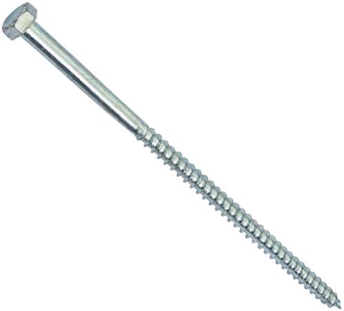AERZETIX - Lot de 10 - Tirefond Vis à Bois M8x180mm - à Tête Hexagonale 6 Pans - DIN571 - en Acier Zingué - Assemblage Fixation Charpente Ossature Contreplaqués Agglomérés