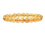 Natural Citrine Bracelet 7.5 inch Stretchy Gemstone Bracelet Chakra Gems Stones Healing Crystal Great Gifts (Unisex) GB8B-27