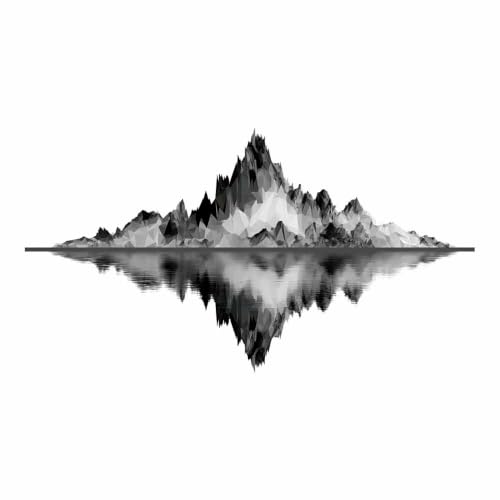 Affiche géométrique haut de gamme paysage montagne noir et blanc pour maison chic