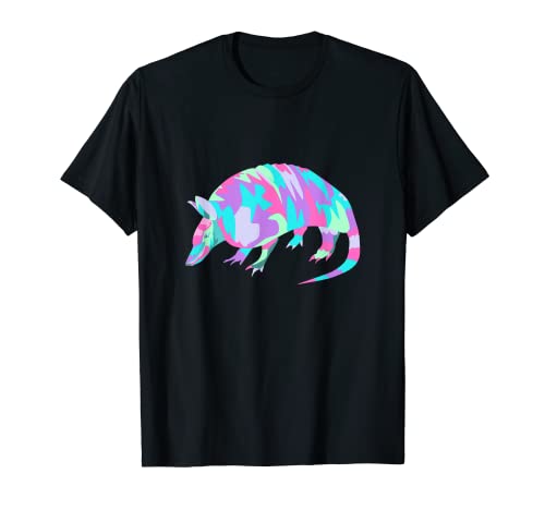 Colorido arte pop acuarela Armadillo gráfico Camiseta