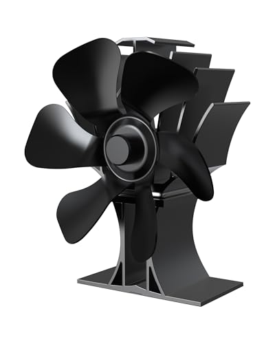 Signstek Wood Stove Fan,Heat Powered Fireplace Fan with Bracket for Heater Propane Log Burner Wood Burning Stove Accessory for Camping Outdoor Indoor Use-6 Blades Big Fan