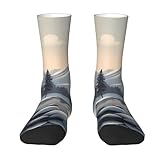 MROWYC White Nordic Snow Scene Mid Calf Sports Socks...