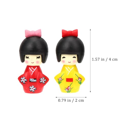 IMIKEYA 12pcs Japanese Dolls Miniature Kimono Figurines - Cute Resin Asian Geisha Decor for Home - Office Party Table and Fairy Garden Decoration
