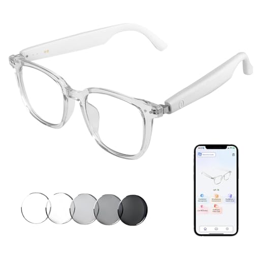 Image of AI Smart Glasses, Bluetooth Translation Glasses for Men Women, Smart Audio Sunglasses with Real Time Translation(160+Languages), Photochromic Lenses, Music Blue Light Glasses for Travel Business-C