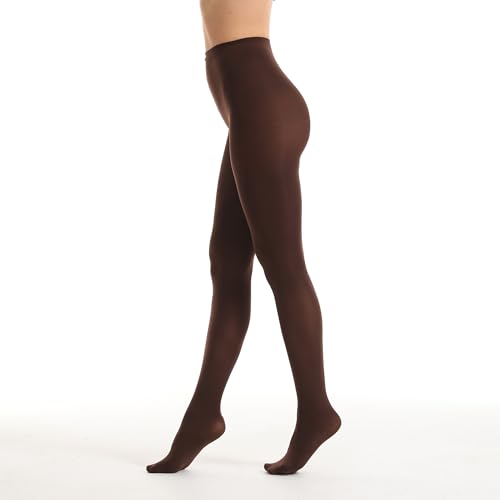 Image of Women's 80 Denier Opaque Tights, Microfiber Run-Resistant, Ultra Soft & Stretchy