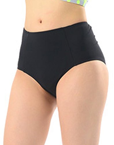 New Surfing Summer Fashion Water Sports Beach Swimwear Bikini Bottom for Women High Waisted Swimsuit Briefs (M, S0410/Black)