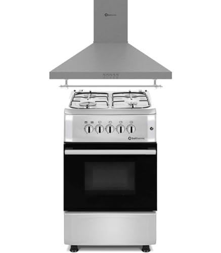 SOLTHERMIC COMBO PACK INOX COCINA GAS F5S40G2I + CAMPANA H60P INOX / 50 cm/gran capacidad de extraccion / **ALTA GAMA