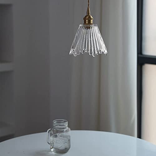 Iluminación colgante de cabecera de dormitorio con lámpara de techo de vidrio a rayas 5