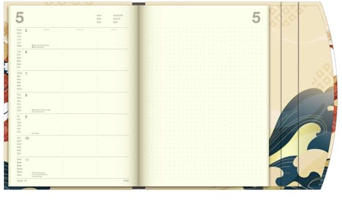 N NEUMANNVERLAGE, Japanese Papers 2025 Diary, 16 x 22 cm, Pocket Calendar with Magnetic Closure and Ribbon Bookmark - Image 3