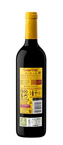 CAMPOVIEJO Tempranillo Rotwein – Spanischer Rotwein mit Fruchtaromen, würzigen Kräuternoten & zarter Vanille-Kokos-Süße – Weinbox-Set | 6 x 0,75 L | 750 ml (6er Pack)