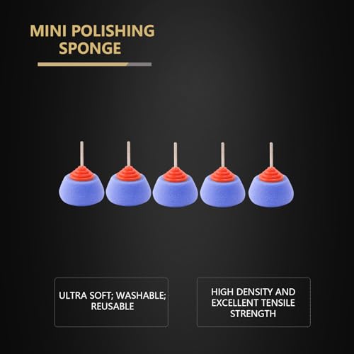 Image of SPTA Blue Medium Cut Mini Drum Polishing Pad Sets with 1 /8 inch Shank,5Pcs Orange Flexible Shaft Drum Detailing Polishing Pad Set for Small Area for Flexible Shaft & Drill Attachment-PT193-5
