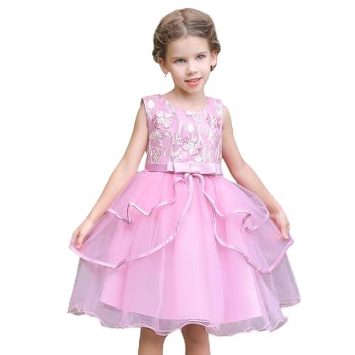 Robe de princesse en dentelle florale et tutu fin rose