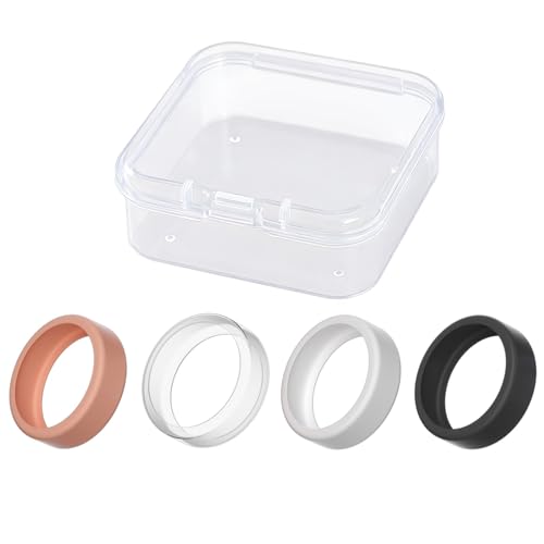 Nievajio 4 Stück Ring Schutzhülle Kratzfest Silikon Abdeckung Ring Schutz Zubehör Geeignet für Arbeit, Sport und Fitness