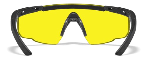 Wiley X 300 Saber Advanced Shooting Glasses, Safety Sunglasses For Men And Women, Uv And Eye Protection For Hunting, Fishing, Biking, And Extreme Sports, Matte Black Frames, Yellow Tinted Lenses #TOP2