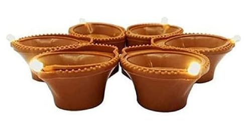 Indirang Led Water Sensor Diyas ( Pack of 12)