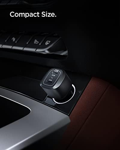 Spigen USB C Car Charger 75W Dual Fast Charge PD PPS 3.0 45W+30W for Samsung Galaxy S23 Ultra Plus S22 S21 Note 20 Z Flip Fold 4 3 iPhone 14 13 Pro Max Plus Pixel 7 6 Pro MacBook Air iPad Steam Deck