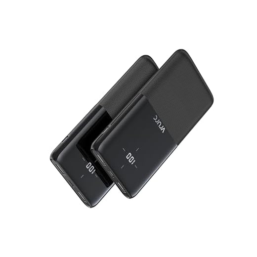 VRURC Portable Charger 2-Pack, 3A USB C Fast Charging Power Bank LED Display, Slim Battery Pack for iPhone 15 14 12 11 X 8 7 Samsung S21 S20 Google LG OnePlus, Black