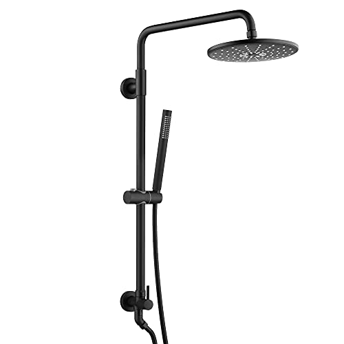 sumerain Black Hand Shower System for Shower Remodel with 9 Inch Rain Shower Head 2.5GPM(1.8GPM optional)