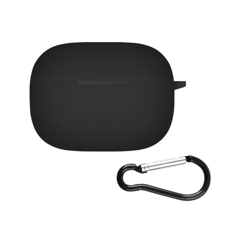 Image of Colorcase Front & Back Soft Silicone 360 Full Protection Case Cover Compatible with Realme Buds T300 TWS - (Black)