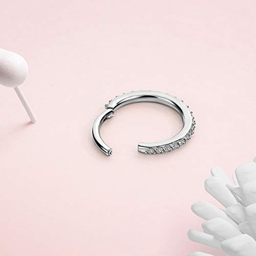 Fansing Small Tragus Hoops 16G Nose Rings Hoops 6Mm Cartilage Earrings Hoop For Women 16 Gauge Pave Set Cubic Zirconia Tragus Daith Helix Lobe Rook Ear Piercing Jewelry #TOP4