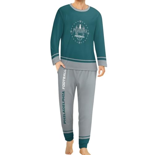 Custom Men's Pajama Suit Personalized Name Number Long Sleeve Nightwear Set Gifts for Dad Son and Husband2