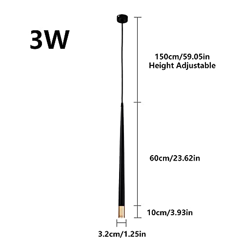 Mozeny Long Tube Pendant Light Aluminum Led Hanging Lamp Kitchen Island Chandelier Single Head Cone Suspension Light Black Bedroom Droplight Bedside Ambient Light Counter Loft Lighting Fixture #TOP1