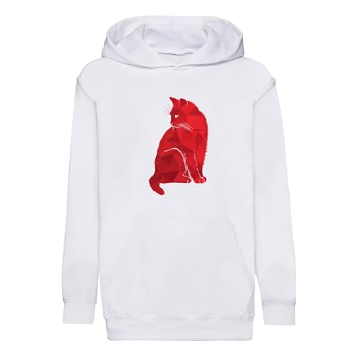Sweat à capuche enfant chat rouge art moderne vêtement graphique