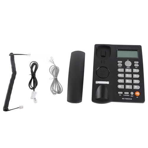 Schnurgebundenes Telefon, Tischtelefon mit Anrufer-ID Kurzwahl-Stummschaltfunktion, Freisprechen, Desktop-Festnetztelefon für Home Hotel Office(Schwarz)