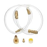 Fiabilidad de grado marino: el kit de purga de llenado de dirección hidráulica está hecho de latón duradero para prolongar la vida útil de su sistema de dirección hidráulica marina durante operaciones frecuentes en el mar, manguera de purga hidráulica para barco, sistema de dirección hidráulica marina