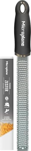 Microplane Premium Classic Series Zester 18/8, Black - Lemon Zester & Cheese Grater & Vegetable Grater - Citrus, Parmesan Cheese, Garlic, Ginger, Nutmeg, Chocolate - Stainless Steel Grater