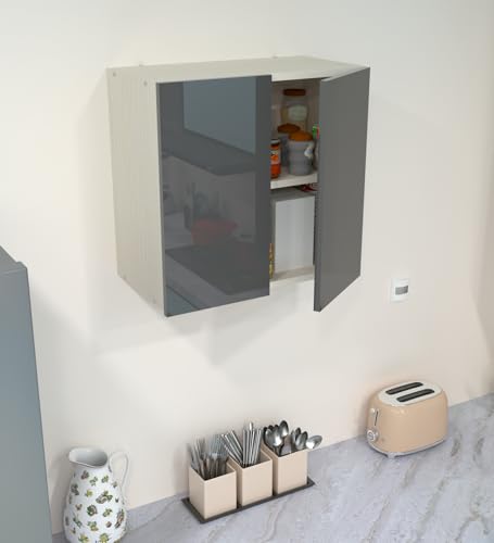 Image of SPECIALITY PANELS 2 Door Mirror Glossy Triple Layered UV Resistant Handless Cabinet Wall Mounted Storage Unit Space Saving Cupboard for Kitchen Bathroom Living Room Utility Organizer | DIY Assembly