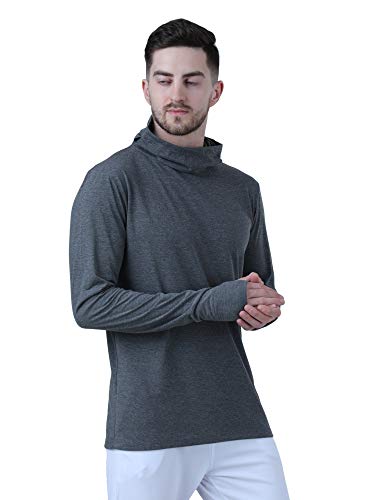 Image of Pause Solid Turtleneck Slim Fit Long Sleeve Men's T-Shirt