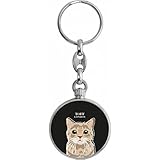 Toff London Porte-clés tête de chat tigré beige