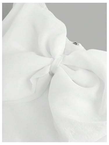 WDIRARA Girl's Big Bow Front Cami Top Pearls Spaghetti Strap Cute Camisole Top3