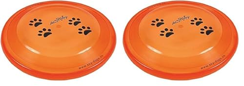 Trixie Disc Dog Activity, Plástico Extra Resistente, 23 cm, Perro (Paquete de 2)