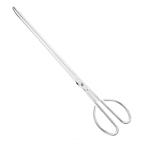 ABOOFAN Heavy Duty Stainless Steel Charcoal Tongs Long Handle Outdoor Garbage Clip for Bbq Fire Pit and Fireplace Sturdy Firewood Tong for Easy Handling and Comfortable Use