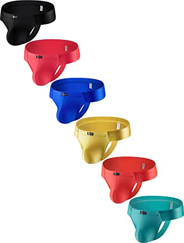 iKingsky Men's High Stretch Cheeky Thongs Sexy Mini Cheek Underwear Silky Low Rise Bulge Underpanties for Men