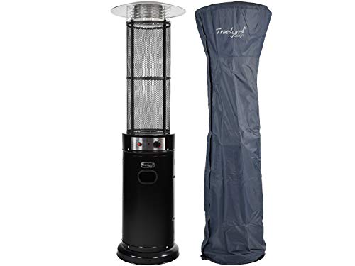 Traedgard Gas Heizstrahler California Black | 180 cm | Heizpilz mit 9, 5 kW | Stufenlose Regulierung | inkl. Schutzhülle Gasschlauch und Druckminderer