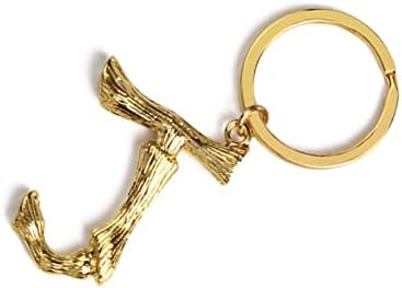 ARFUKA Keyring Alphabet Keychain Stainless Steel Letter J Initial Key Ring Birthday Key Chain for Men and Women Gold - Image 4