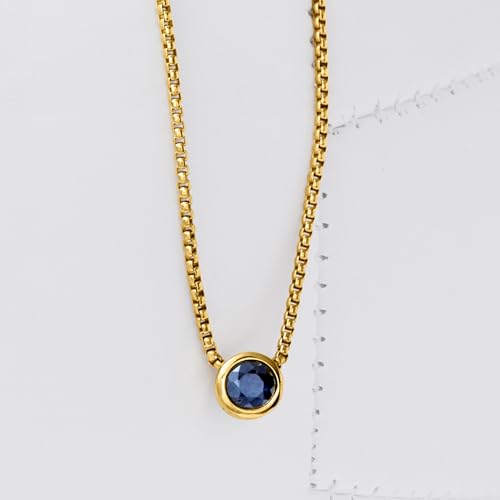 Ross-Simons 0.60 Carat Bezel-Set Sapphire Necklace in 18kt Gold Over Sterling4