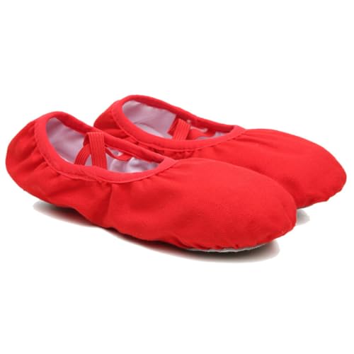 SUPVOX - SUPVOX Pantoufles de Ballet Rouge Taille 24 Semelle Souple Antidérapante à Bride Élastique pour Danse Traditionnelle et Jazz Chaussures de Danse Fille Femme